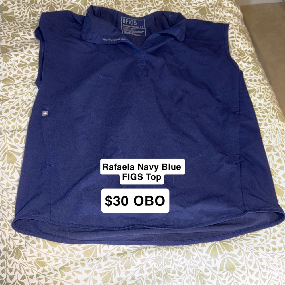 FIGS Rafaela Deep Blue Top